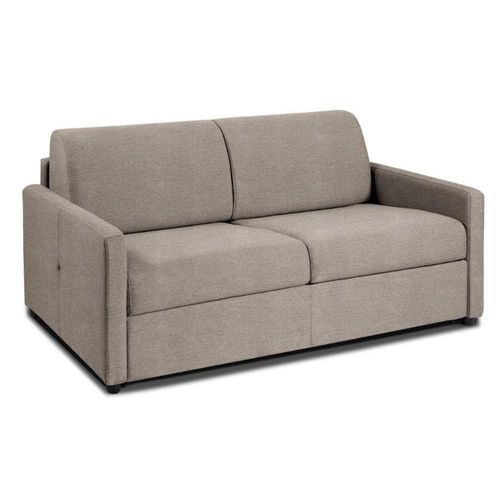 Canapé Convertible Marseille Matelas 15cm Système Express Sommier Lattes 120cm Renatonisi Tissu Microfibre Écru
