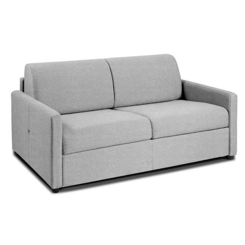 Canapé Convertible Marseille Matelas 15cm Système Express Sommier Lattes 160cm Renatonisi Tissu Microfibre Gris Silex