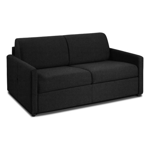 Canapé Convertible Marseille Matelas 15cm Système Express Sommier Lattes 160cm Renatonisi Tissu Microfibre Noir