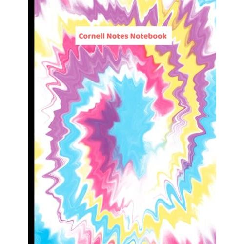 Tie Dye Cornell Notes Notebook 8.5 X 11 College Ruled: Cornell Notes Notebook For Coding , Notetaking System For Students , For Note Taking, For ... College University Students , 100 Pages
