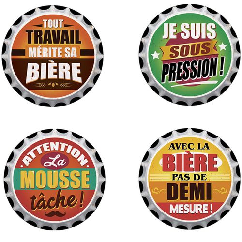 4 Sous Verres Capsules De Bière