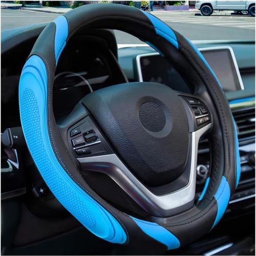 Ershi-Couvre Volant Voiture, Antidérapant Couvre Volant, Respirant Microfibre Cuir Couvre Volant, Housse De Volants De Voiture Acc[1