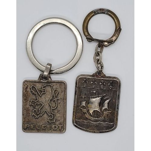 Porte Cles Publicitaires / Lot De 2 Anciens Métal Peugeot