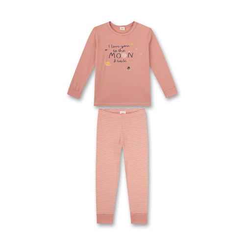 S.Oliver Pyjama Fille - Vêtements De Nuit, Pyjama, Coton, Rayures, Col Rond, Long Orange 128