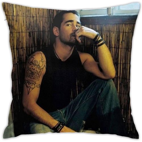 Colin Farrell Housses De Coussin Taies D'oreiller Housse De Coussin Douce Coussin Décoratif Canapé Voiture Taie D'oreiller Carrée Pour La Décoration De Lit À La Maison (18x18 Pouces)