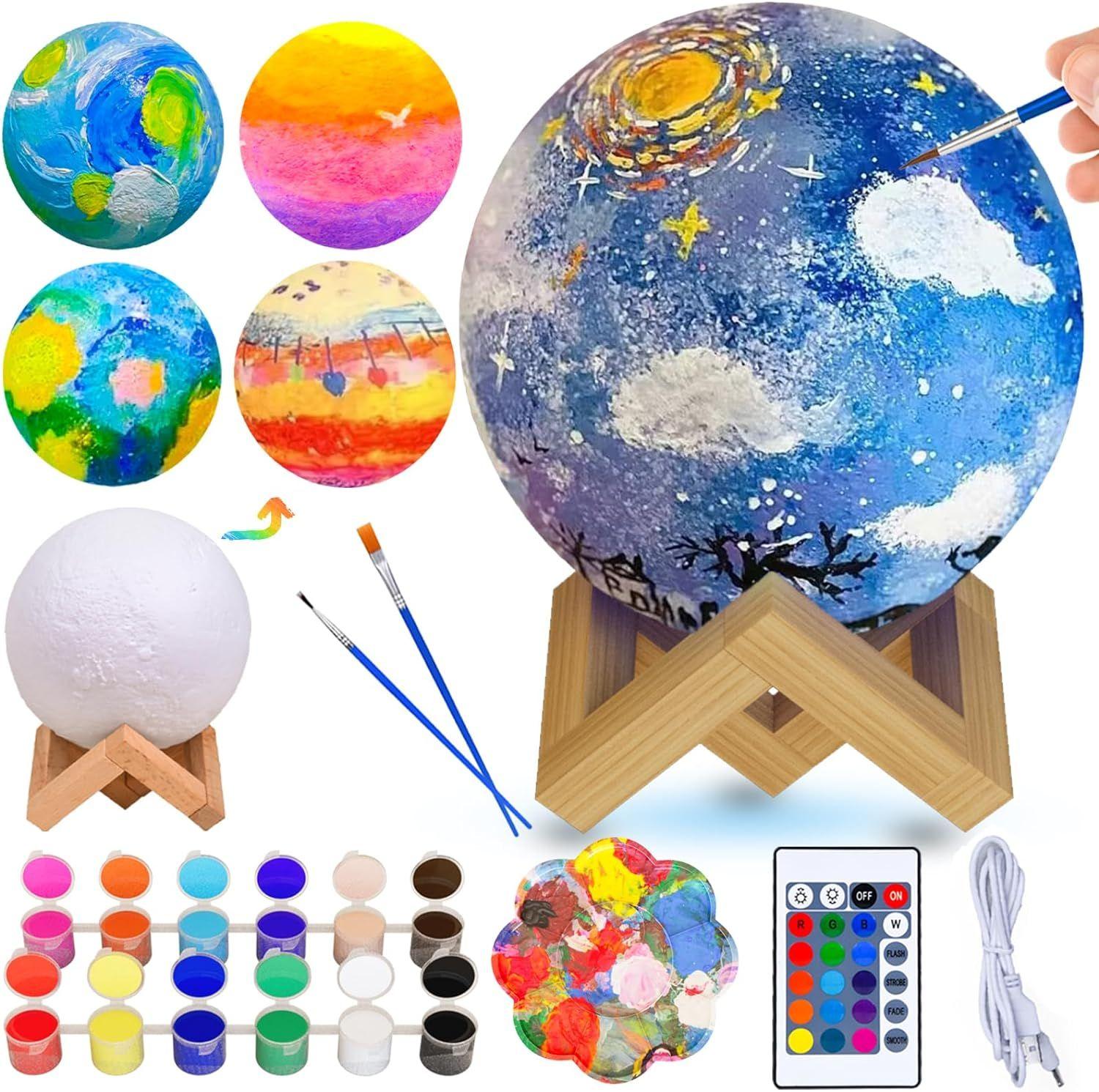 Lampe enfant 3D personnalisée - Fille sur la lune