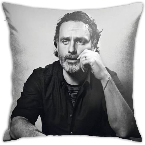 Andrew Lincoln Housses De Coussin Rick Grimes En Polyester Doux Et Décoratif Carré Pour Salon, Canapé, Chambre À Coucher, Voiture