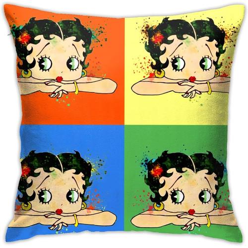 Betty Boop Coussins Carrés, Housses De Coussin Décoratives, Taies D'oreiller Douces, Taies D'oreiller Confortables, Housses De Coussin Tendance Pour Salon, Chambre À Coucher, Canapé, Lit