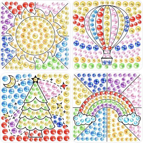 4 Pieces Attrape-soleil Kit de Bricolage pour Enfants, Suncatcher