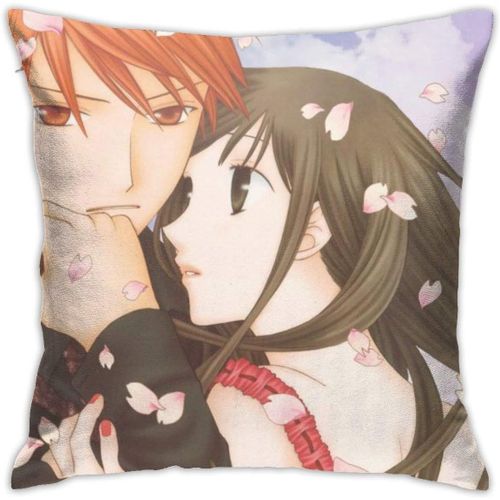 Fruits Basket Anime Housse De Coussin Respirante De Luxe, 45,7 X 45,7 Cm, Décoration De Maison, Salon, Canapé, Siège De Voiture, Taie D'oreiller Carrée En Polyester Doux