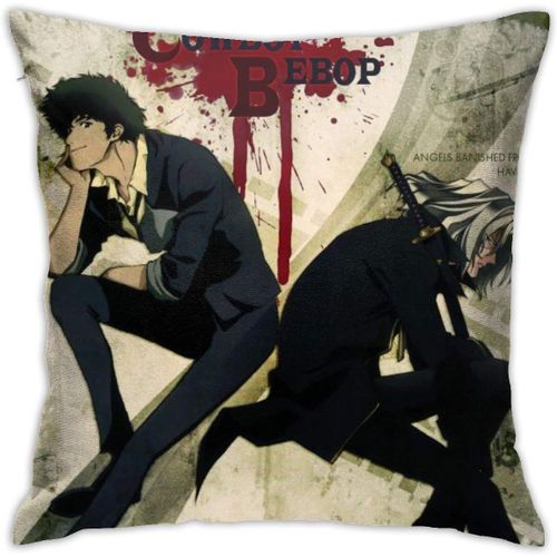 Cowboy Bebop Anime Housse De Coussin Respirante De Luxe, 45,7 X 45,7 Cm, Décoration De Maison, Salon, Canapé, Siège De Voiture, Taie D'oreiller Carrée En Polyester Doux