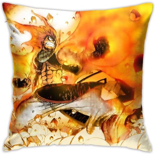 Fairy Tail Anime Housse De Coussin Respirante De Luxe, 45,7 X 45,7 Cm, Décoration De Maison, Salon, Canapé, Siège De Voiture, Taie D'oreiller Carrée En Polyester Doux