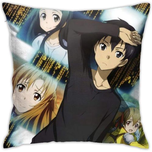Sword Art Online ? Taie D'oreiller Douce Pour Canapé, Décoration De Maison, Housse De Coussin De Luxe Respirante, Taille 18x18 Pouces