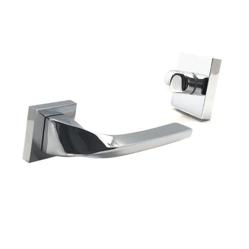 Poignée de porte design à condamnation finition aspect chrome brillant Angela - KATCHMEE