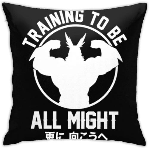 Training To Be All Might Boku No ? My Hero Academia Inspiré Gym Motif Taie D'oreiller Douce Luxe Respirant Housse De Coussin Taie D'oreiller 45,7 X 45,7 Cm