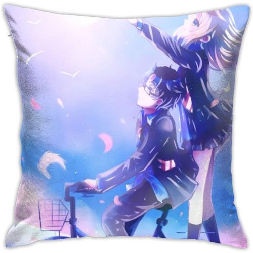 Votre Mensonge En Avril Taie D'oreiller Canapé Doux Maison Décorative Coussin De Luxe Respirant Housse De Coussin Taille 18x18 Pouces
