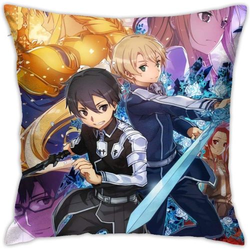 Sword Art Online ? Taie D'oreiller Douce Pour Canapé, Décoration De Maison, Housse De Coussin De Luxe Respirante, Taille 18x18 Pouces