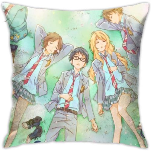 Votre Mensonge En Avril Taie D'oreiller Canapé Doux Maison Décorative Coussin De Luxe Respirant Housse De Coussin Taille 18x18 Pouces