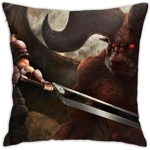 Berserk Anime Housse De Coussin Respirante De Luxe, 45,7 X 45,7 Cm, Décoration De Maison, Salon, Canapé, Siège De Voiture, Taie D'oreiller Carrée En Polyester Doux