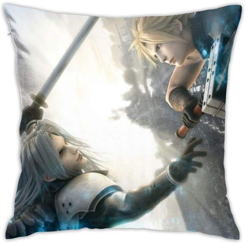 Final Fantasy Vii Anime Housse De Coussin Respirante De Luxe, 45,7 X 45,7 Cm, Décoration De Maison, Salon, Canapé, Siège De Voiture, Taie D'oreiller Carrée En Polyester Doux