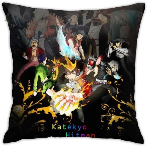 Katekyo Hitman Reborn Taie D'oreiller Canapé Doux Maison Décorative Coussin De Luxe Respirant Housse De Coussin Taille 18x18 Pouces