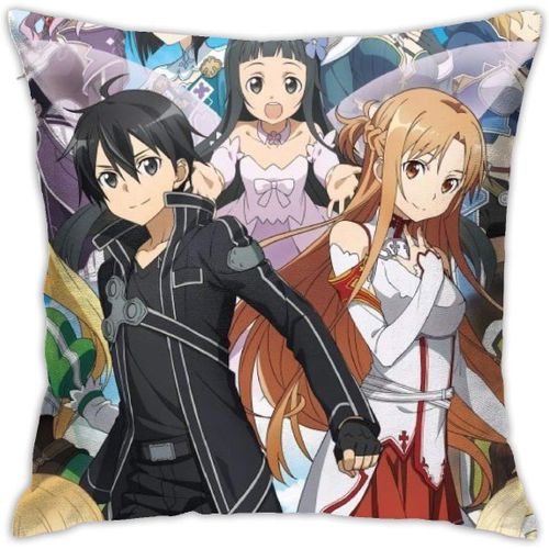 Sword Art Online ? Taie D'oreiller Douce Pour Canapé, Décoration De Maison, Housse De Coussin De Luxe Respirante, Taille 18x18 Pouces