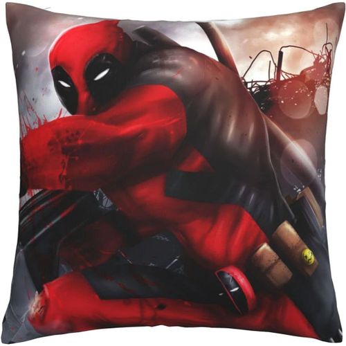 Deadpool Housses De Coussin Taies D'oreiller Confortables Housse De Coussin Carrée Taie D'oreiller Douce Pour Canapé Chambre Maison Voiture Avec Fermeture À Glissière Invisible 18 X 18 Pouces Ensembles De 1