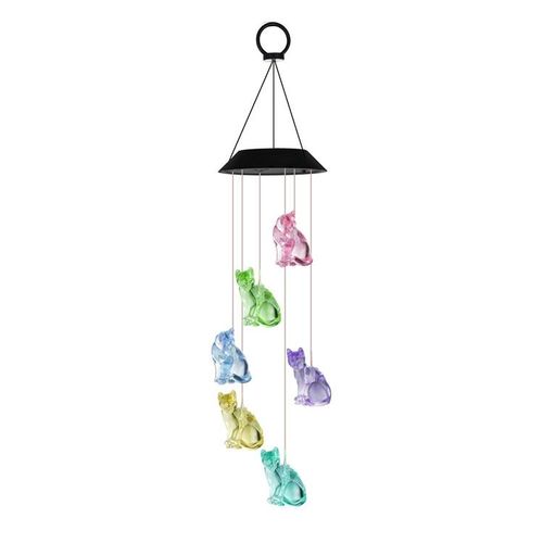Carillon éolien solaire carillon éolien étanche avec crochet cadeau de décoration de jardin pour grand-mère ou mère
