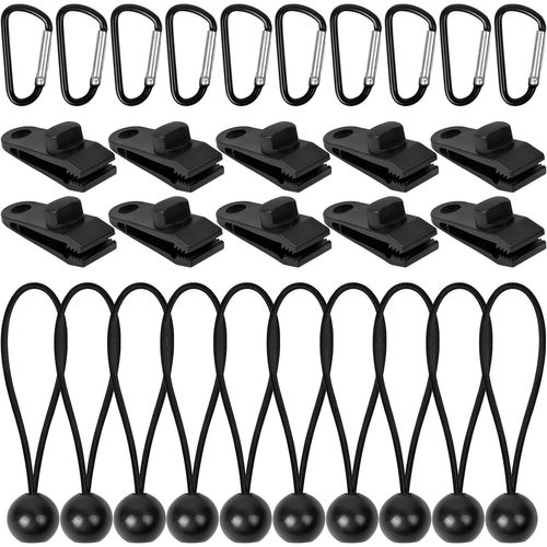 10 pcs Noir Tarp Clip Tarp Clip Réutilisable Heavy Duty Tente Clip Clip Piscine Élastique Bâche Bâche Remorque Accessoires Pour Camping Bâche Caravane Jardin Tissu D'ombrage