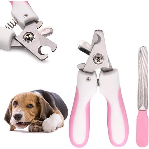 Coupe Griffe Chaton,Coupe Griffes Chien,Coupe Griffes Chat,Coupe Ongle Chien Avec Lime À Ongles,Coupe Ongle Chat Inoxydable,Coupe Griffe Pour Chiot Chaton Petits Animaux,Rose