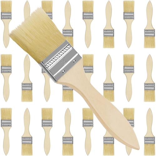 Pinceau Bois Professionnels pour la Peinture, Les Taches, Le Vernis, la Colle - Lot de Pinceaux Bricolage Idéal pour Toutes Activités Manuelles