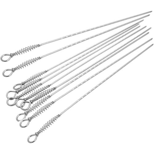 Brochettes Barbecuez Les Bâtons De Viande Grillades En Acier Inoxydable 10-Pack