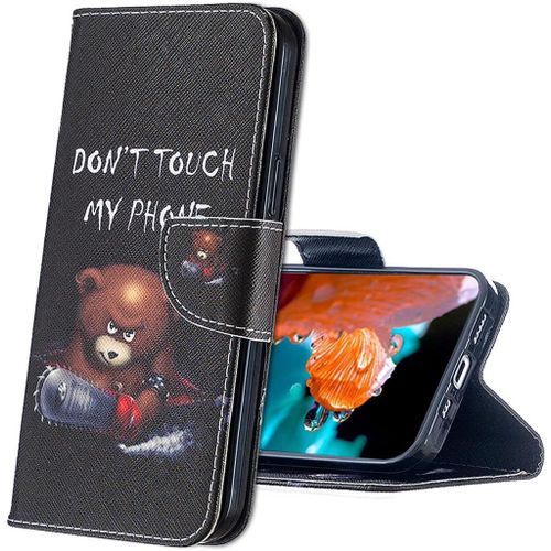 Coque Realme 6 Housse, Bookstyle Etui Motif Colore Imprime Housse Pu Etui En Cuir Portefeuille De Protection Etui A Rabat Pour Realme 6. Bf Bear