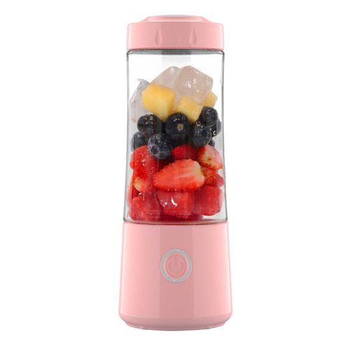 Petit Mini Blender Personnel | 400ml Robot Culinaire Portable USB Mini Blender Juicer avec 6 Lames pour Enfants Voyage Fitness Boisson Smoothie (Rose)