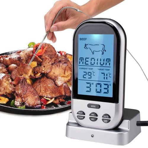 Thermomètre De Cuisine, Thermomètre De Cuisine, Thermomètre À Viande Numérique À Lecture Instantanée Et Rapide Avec Aimant Pour Barbecue, Grillades, Steak, Pain, Gâteau, Fumée Et Liquides (Pile Non Incluse)