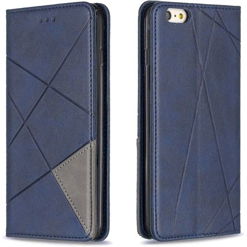 Coque Pour Iphone 6s Plus/6 Plus (5,5 Pouces), Housse Portefeuille En Cuir Etui De Protection Avec Tpu Silicone Bumper Magnetique Flip Case, Porte Cartes Avec Fonction Support Cover (Bleu)