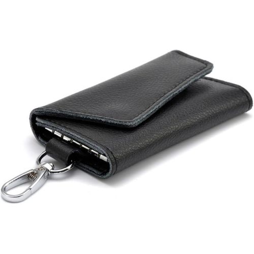 Etui Porte-Clé Cuir, Pochette Porte Cles Cuir (Noir)