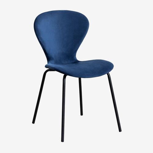 Lot De 2 Chaises De Salle À Manger Empilables En Velours Uit Noir