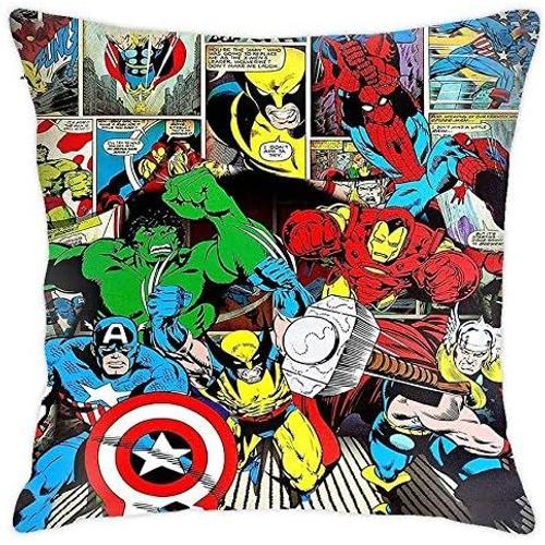 Housse De Coussin Décorative Douce Marvel Avengers - Housse De Coussin Carrée Confortable - Housse De Coussin De Luxe Pour Canapé, Lit, Chaise, Voiture, Décoration D'intérieur (45,7 X 45,7 Cm)