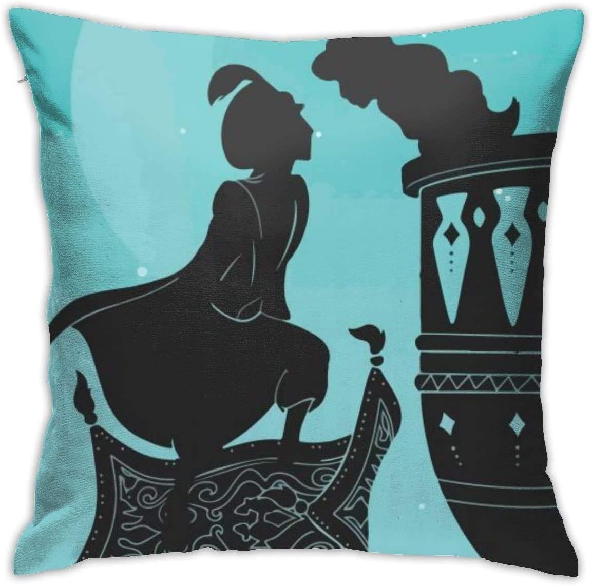 Taie D'oreiller Décorative Douce Princesse Jasmine Et Son Prince Housse De Coussin Carrée Housse De Coussin De Luxe Pour Canapé-Lit, Chaise, Voiture, Décoration D'intérieur (45,7 X 45,7 Cm)