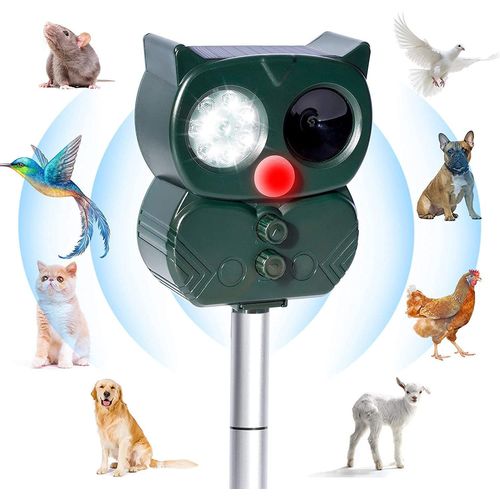 Répulsif Chat, Repulsif Chien, Répulsif Animaux Avec Alarme Et Flash, Repulsif Chat Exterieur, Repulsif Chat Ultrason Pour Jardin Champs Pépinières