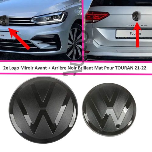 2x Pack Emblèmes Vw Avant Et Arrière Noirs Logos Pour Touran 21-22