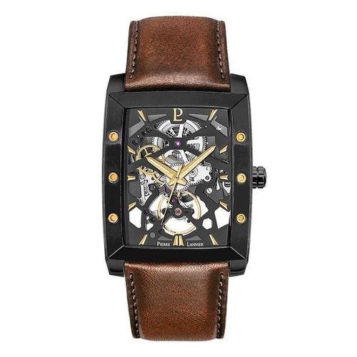 Montre Pierre Lannier Automatique Hector Cuir Brun