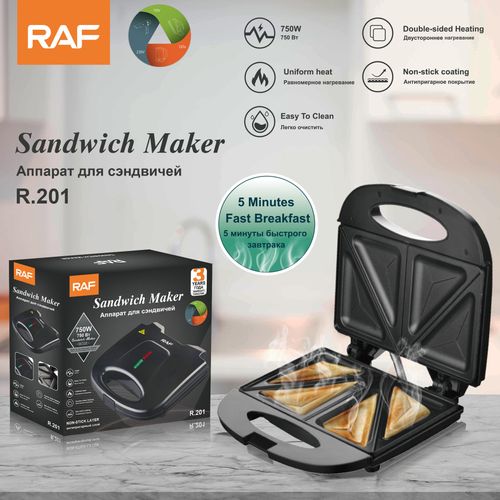Machine à sandwich, grille-pain et presse à panini électrique avec plaques antiadhésives, voyants LED, noir