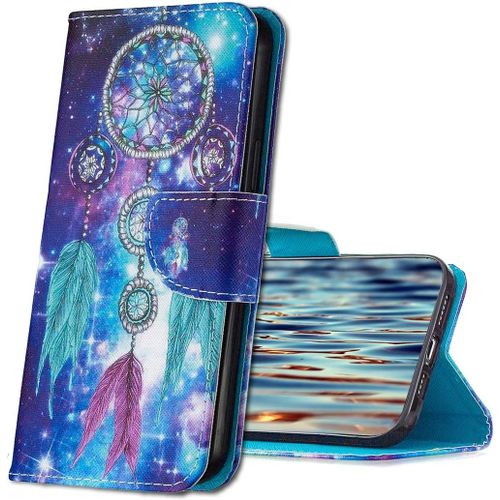 Xiaomi Redmi Note 10 Coque, Housse En Cuir Xiaomi Redmi Note 10, Antichoc Etui A Rabat Pu Portefeuille Housse De Protection Pour Xiaomi Redmi Note 10 4g /Note 10s. Hx2 Dreamcatcher
