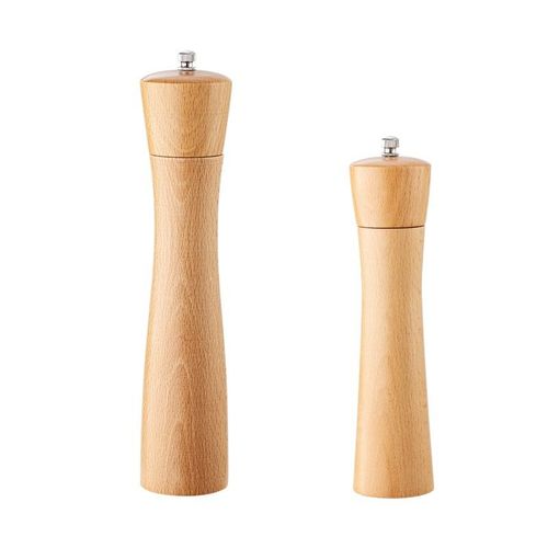 2pcs Moulin À Poivre De Bois Moulin À Sel Et Poivre En Bois Agitateurs Réglables Avec Noyau En Céramique 8 Pouces Et 10 Pouces