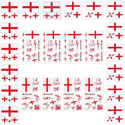 24 Feuilles Tatouage Drapeau Angleterre,Drapeau England Tatouages Temporaire Imperméable Pour Fête Nationale Coupe Du Monde,Fans De Euro Football Coupe,Wm Party Décoration 