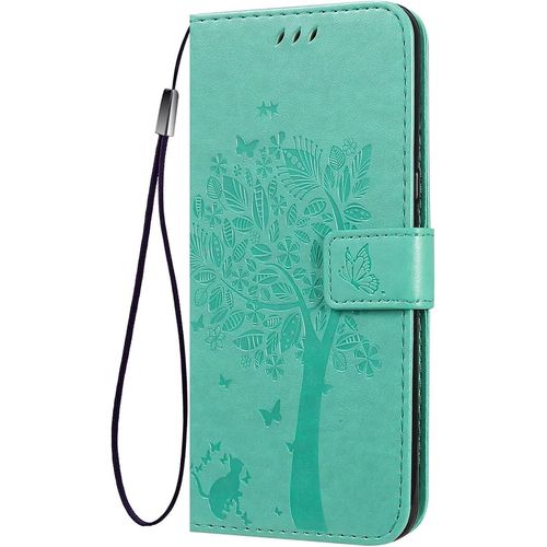 Housse Pour Telephone Samsung Galaxy A03 Core Etui, Pu/Tpu Retourner Cuir Coque Magnetique Portefeuille, Vert
