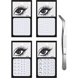 4 Ensembles De Gemmes De Visage Autocollant De Visage Strass Autocollant Visage Tatouage Temporaire Strass Maquillage Tatouage Bijoux Sirène Strass Autocollants Corps Larmes Cristal Pierres 