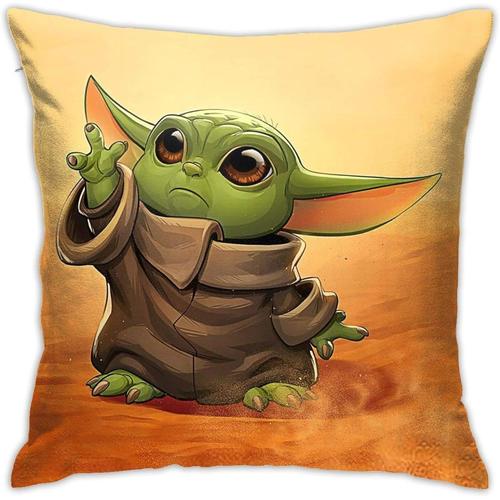 Mode Et Durable Go Going Baby Yoda Housse De Coussin Imprimée En 3d Pour Canapé, Voiture, Lit, Décoration De La Maison 1 45,7 X 45,7 Cm